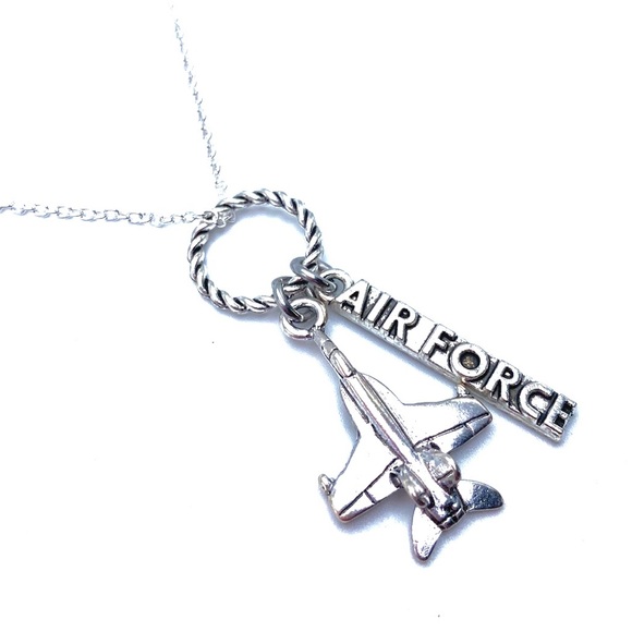 Air Force Charm Necklace Airman Fighter Jet Military - Picture 7 of 7